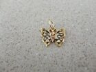 Vintage 14K Tri Color Gold Butterfly Charm Pendant Signed 84 OR