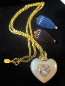 Joan Rivers Puffy Heart with Crystal 3 pc Interchangeable Necklace