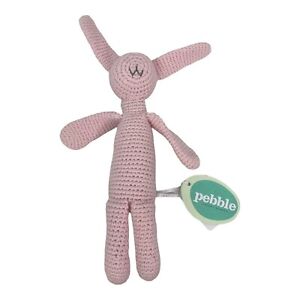 Pebble Crochet Knit Bunny Rabbit Baby Soft Toy Rattle Cotton Hathay Bunano Pink