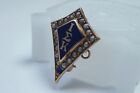 Iota Sigma Kappa Fraternity Pin in 14K Gold with Pearl and Sapphire