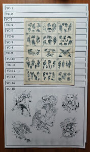 Pinky Yun Traditional Japanese Vintage Tattoo Flash 15 Sheets W/ Order Form S&R