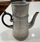 Vintage Aluminum Tea Pot Black Plastic Handle Two piece