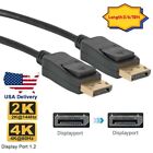 Displayport to Display Port Cable DP Male to Male Cord 4K HD w/ Latches 3/6/10ft