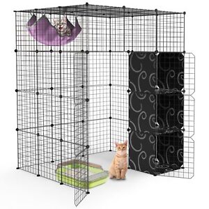 4 -Tier Cat Playpen Cage Indoor Cat House For Cats Exercise Rest Play Detachable