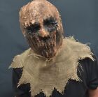 Scarecrow Halloween Costume Mask Latex & Burlap Realistic Scary Scare crow Mask