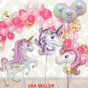 UNICORN PARTY: 16ft Confetti Pink Balloon Garland +LASER Birthday Supplies 119pc