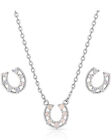 Montana Silversmiths Women's Delicate Glamour Horseshoe Jewelry Set  Silver