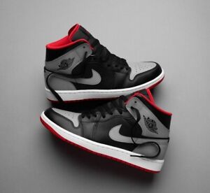 Nike Air Jordan 1 Mid Bred Shadow Black Red DQ8426-006 Men's Sneaker New