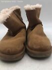 UGG Womens Tan Suede Round Toe Bow Pull-On Ankle Shearling Boots Size 7