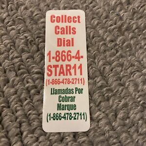Vintage Payphone Telephone Booth Sticker Collect Calls English Spanish Phone A+￼