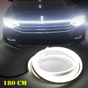 White 180cm Flexible Car Hood Day Running LED Light Strip Accessories Decor Lamp (For: Kia Soul)