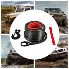 3/8x100“” Synthetic Winch Rope + Hook Black Winch Cable w/Protective Sleeve US