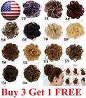 Real Natural Curly Messy Bun Hair Piece Scrunchie Hair Extensions as Human