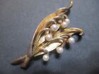 Vintage Marcel Boucher Signed Lily Of The Valley Brooch Pearls Numbered 8370P