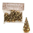 Set/6 Bethany Lowe Gold Glitter Bottle Brush Christmas Tree Retro Vntg Decor