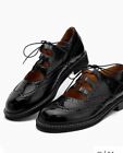 Larosa Lace Up Wing Tip Patent Leather Oxfords Womens 7.5