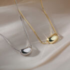 Woman Fashion 18K Gold Plated Stainless Steel Cute Bean Charm Necklace Chain
