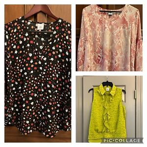 Cabi Women's LOT of 3 Size Small Tops Blouses Heart 3957 - 5708 - 3071 EUC