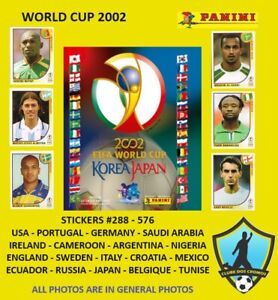 2002 Panini World Cup Stickers 288-576 You Pick Choose Japan Korea pegatinas 2/2