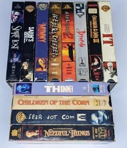 Lot Of 12 Old HORROR movie VHS Tapes Vintage Mummy Jeepers Creepers Stephen King