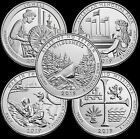 2019 All 5 National Parks ATB Brilliant Uncirculated Quarters Coin SET BU!