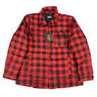 BASS OUTDOOR Men's sz large Mission Plaid Puffer Jacket   Black Red