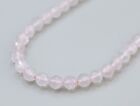 Natural Rose Quartz Beaded Necklace, Pink crystal Beads, Faceted Cut, 17 inches