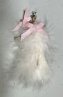 Betsey Johnson Marie Antoinette Pink Cat Doll Pendant With Feathers 4