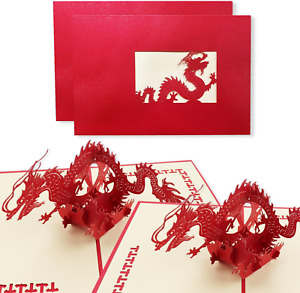 Happy Chinese New Year Dragon 2024 Card 3D Pop up Card Year of the Dragon Cards,
