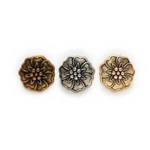 5pcs Vintage Series Flower Metal Buttons Clothing Sewing Hair accessories Decor