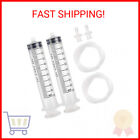 DEPEPE 2pcs 100ml Large Plastic Syringe with 2pcs 47in Handy Plastic Tubing and