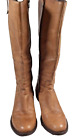 Steve Madden Riding Boots Zip Knee High Brown Leather Size 8.5