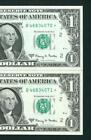New Listing**STAR** ((TWO CONSECUTIVE)) $1 1963 ((CU / GEM)) Federal Reserve Note