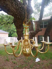 Large and Heavy Vintage Brass Chandelier excellent condition