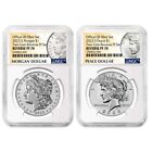 New Listing2023 S Reverse Proof $1 Morgan and Peace Dollar 2pc Set NGC PF70 W/OGP