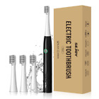 SEJOY Electric Toothbrush Sonic Travel Case 4 Replacement Heads USB Rechargeable