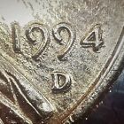 1994 D Lincoln cent. !! Off center strike doubling variety!! Extreme Doubling