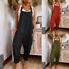 Women Plain Casual Jumpsuit Dungaree Overall Playsuit Romper Trousers Plus Size