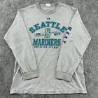 VTG Seattle Mariners Shirt Mens L Gray American League Graphic Long Sleeve 90s