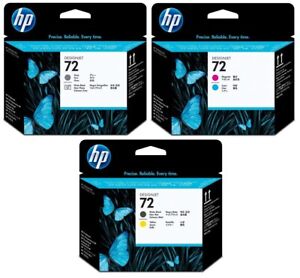 Genuine HP 72 printheads (C9380A C9383A C9384A) lot - FREE UK DELIVERY! VAT inc.