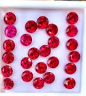 25 Pcs Natural Mogok Red Ruby Round 8.00 MM Certified Treated Loose Gemstone
