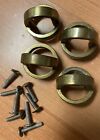 4 Solid Antique Brass Round Drawer/Cabinet Knobs