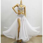 White Belly Dance Bollywood Outfit Set Sexy Women's Carnival Showgirl Costume