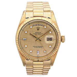 1967 Rolex President Day-Date 18K Gold Diamond Men's Automatic Watch Ref 1803