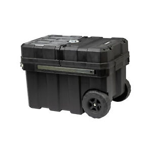 HART 24in Rolling Tool Box, Portable Black Resin Toolbox