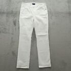 NYDJ Jeans Women's 8P White Mid-Rise Straight Pants 29x29-Measured Stretch