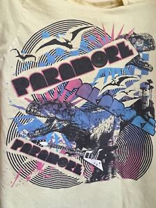 Light Yellow Paramore T-Shirt - Retro Colors With Dinosaurs - Size Small Adult