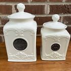 THL Classic French Chic Rose Top COFFEE TEA Canister Set