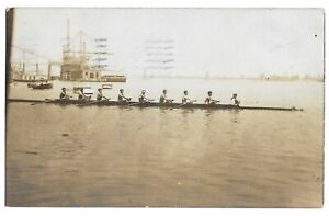 St. Louis, MO Missouri 1909 RPPC Postcard, Sculling Boat