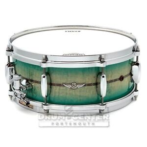 Tama Star Maple Snare Drum 14x5.5 Emerald Sea Curly Maple Burst w/Outside Inlays